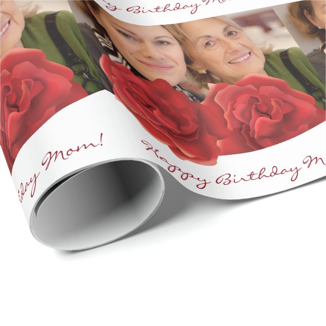 Beställnings- ro för grattis på födelsedagenmamma presentpapper (Rullad Hörn)