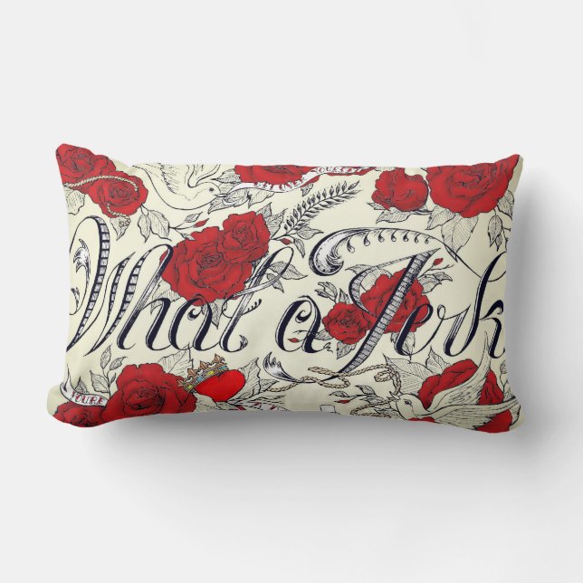 Beställnings- Rockabilly tatueringdesigndubbla sid Lumbarkudde (Framsida)