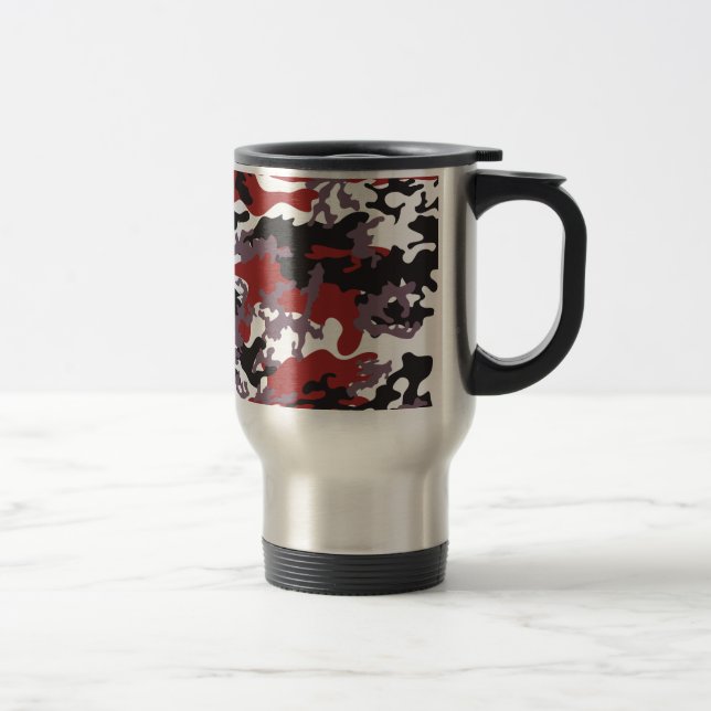 Beställnings- röd Camo rostfritt ståltravel mug Resemugg (Höger)