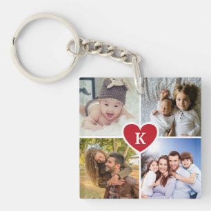 Beställnings- röd hjärta för modern fotoCollag