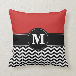 Beställnings- röd Monogramsparre Kudde