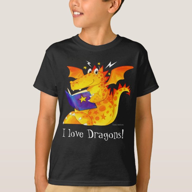 Beställnings- rolig Halloween för barn drake Tee Shirt (Framsida)