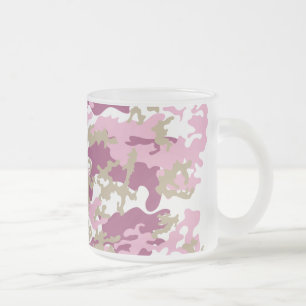 Beställnings- rosa Camo frostad ölmugg Glasmugg