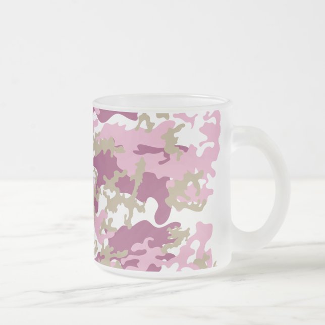 Beställnings- rosa Camo frostad ölmugg Glasmugg (Höger)