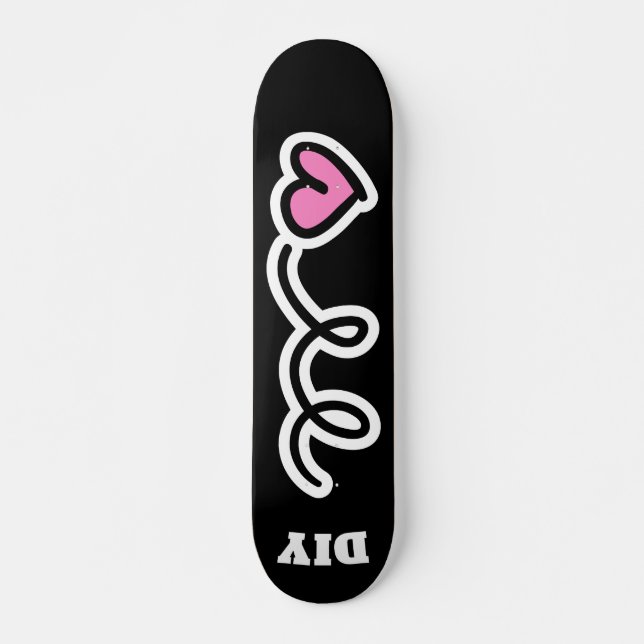 Beställnings- rosa däck för hjärtadesignskateboard mini skateboard bräda 18,5 cm (Framsida)