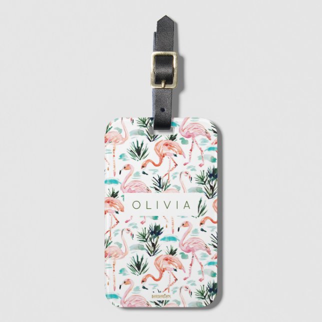 Beställnings- rosa Flamingos för Bagagebricka (Framsida vertikal)