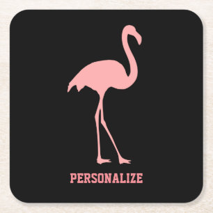 Beställnings- rosa flamingoträmassa stiger ombord underlägg papper kvadrat