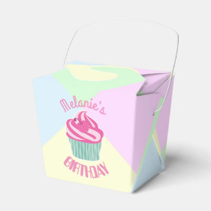 Beställnings- rosa födelsedagmuffin presentaskar