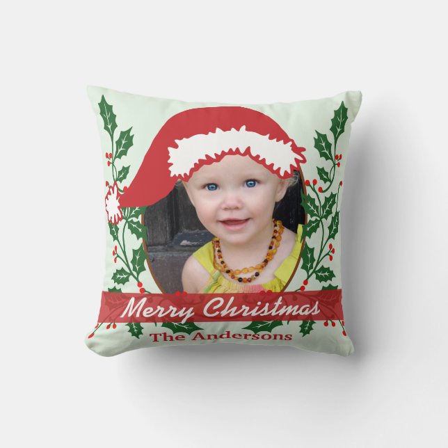 Beställnings- Santa hatt som ska personifieras Kudde (Framsida)