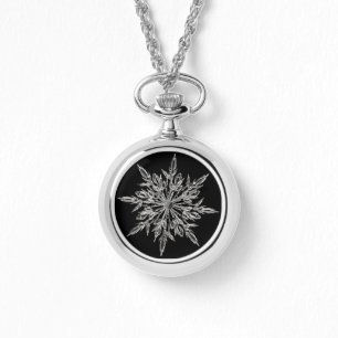Beställnings- silversjal runt om den svart armbandsur