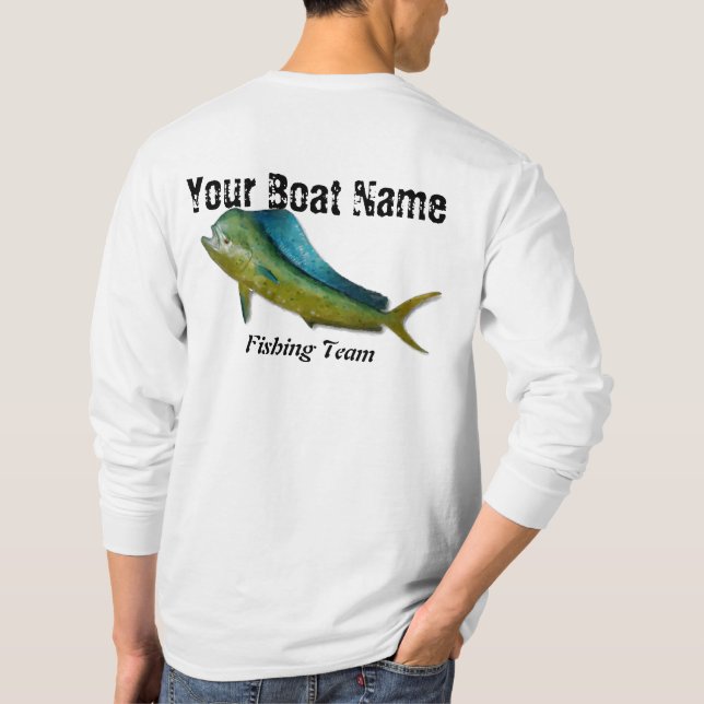 Beställnings- skjorta för fartygnamnfiske med Mahi Tee Shirt (Baksida)