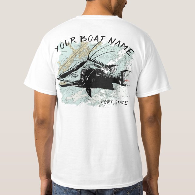 Beställnings- skjorta för Hogfishfartygnamn T Shirt (Baksida)
