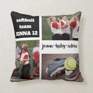 Beställnings- softballfotoCollage kudder med Kudde