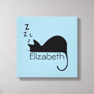 Beställnings- sova kattSilhouette Canvastryck