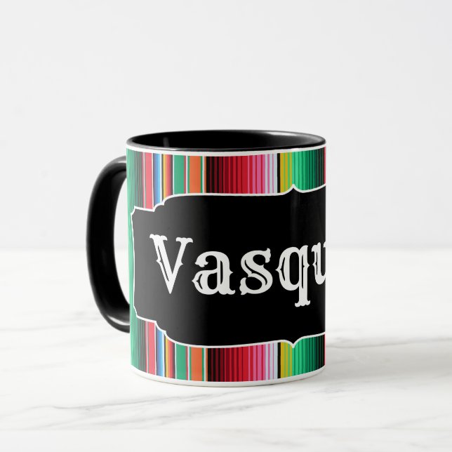 Beställnings- spansk Serape mexicansk Mugg (Framsida vänster)