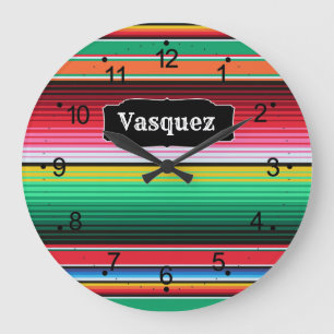 Beställnings- spansk Serape mexicansk Stor Klocka