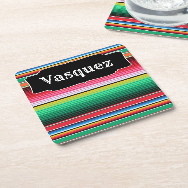 Beställnings- spansk Serape mexicansk Underlägg Papper Kvadrat (Vinklad)