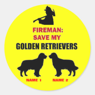 Beställnings- spara min guld- Retrievers Runt Klistermärke