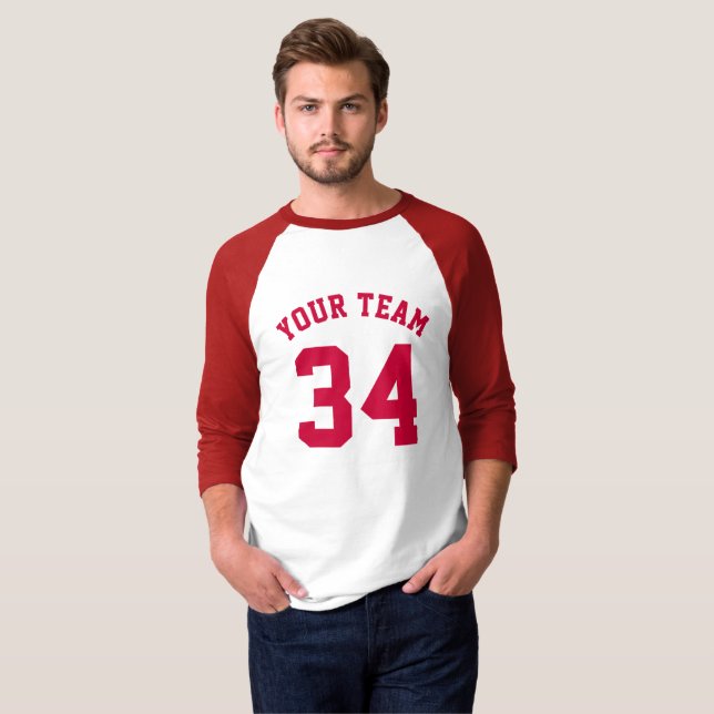 Beställnings- sportar som röda Jersey tillfogar T-shirt (Hel framsida)