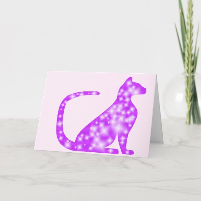 Beställnings- Starry purpurfärgade CrystalKatz Kort (Framsida)