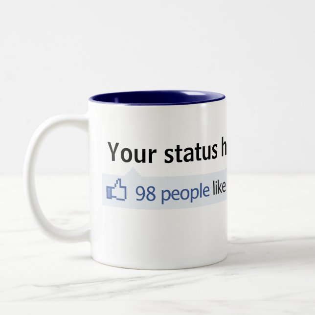 Beställnings- status Facebook tumm upp Två-Tonad Mugg (Vänster)