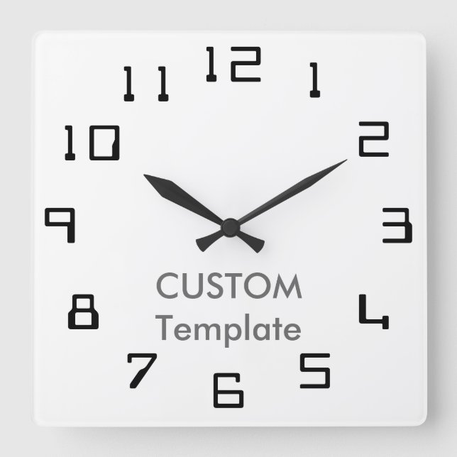 Beställnings- stor 10,75" kvadrerar väggen tar tid fyrkantig klocka (Framsida)