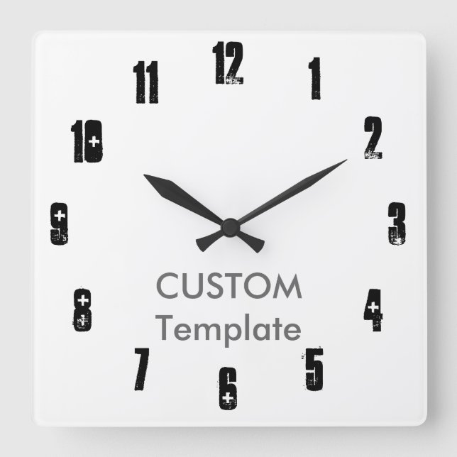Beställnings- stor 10,75" kvadrerar väggen tar tid fyrkantig klocka (Framsida)