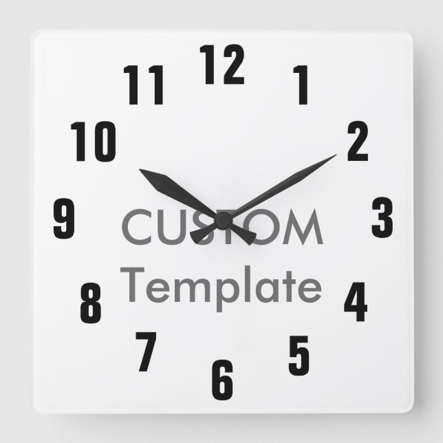 Beställnings- stor 10,75" kvadrerar väggen tar tid fyrkantig klocka (Framsida)