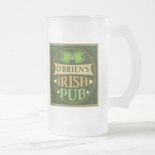 Beställnings- Sts Patrick irländsk mugg/Stein f Frostat Ölglas