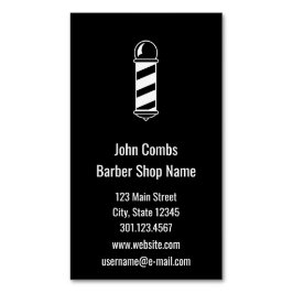 Beställnings- svartvit frisersalong Pole Visitkortmagnet