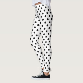 Beställnings- svartvit polkadotsmönsterdamasker leggings