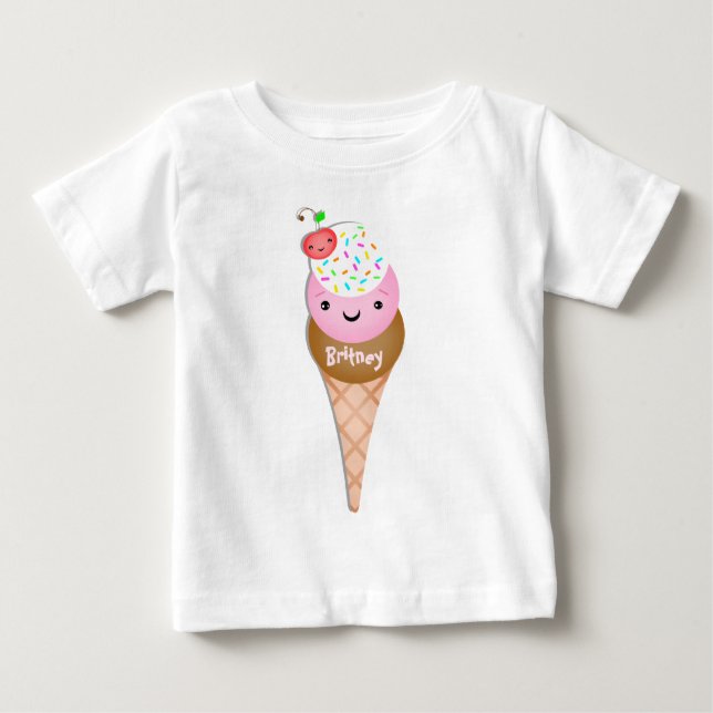 Beställnings- T-tröja för baby för textglasskotte T-shirt (Framsida)