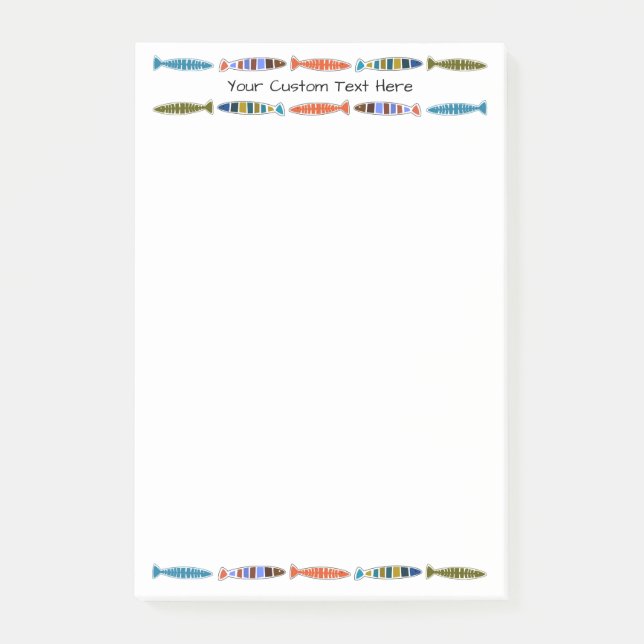 Beställnings- text för fiskmönster som Posta-Det Post-it Block (Framsida)