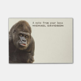 Beställnings- text för rolig gorilla som Posta-Det Post-it Block