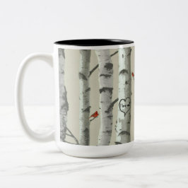 Beställnings- text sned hjärtor på Två-Tonad mugg