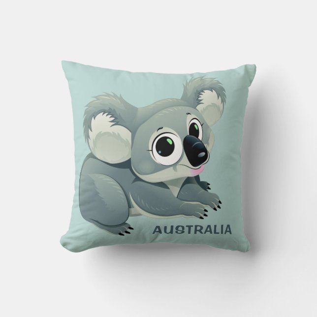 Beställnings- textdekorativ kudde för gullig Koala (Framsida)