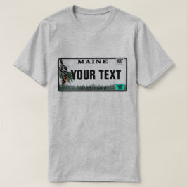 Beställnings- textMaine registreringsskylt T Shirt