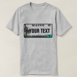 Beställnings- textMaine registreringsskylt T Shirt