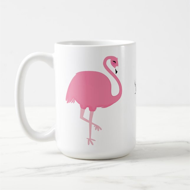 Beställnings- textmuggar för gulliga Flamingos Kaffemugg (Vänster)