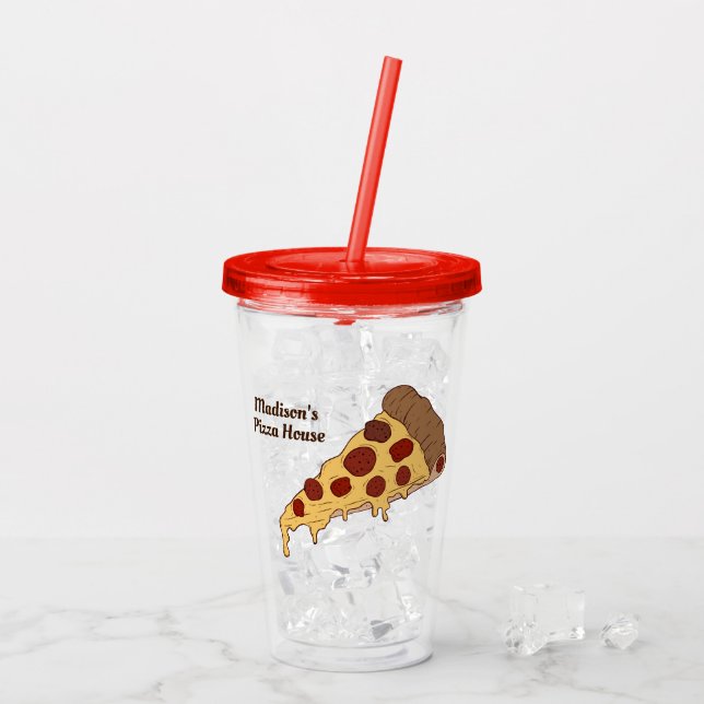 Beställnings- textPizza skivar tumblers Take Away Mugg (Baksida Ice)