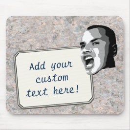 Beställnings- textrop på neutral stenstruktur musmatta