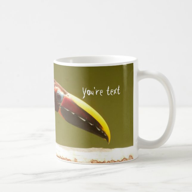 Beställnings- toucan fågelgröntaracari kaffemugg (Höger)