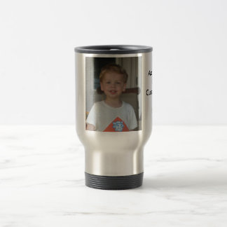 Beställnings- travel mug med bilden och text resemugg