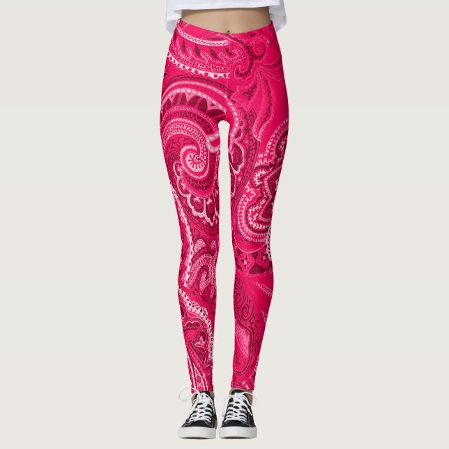 Beställnings- unik Retro byxor för rosa Paisley (Framsida)