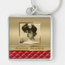 Beställnings- vadderat rött läder för fotoramFaux