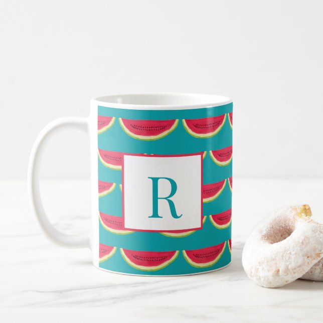 Beställnings- Vattenmelon-Blått Kaffemugg (Med munk)