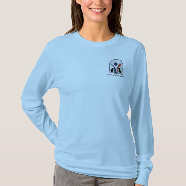 Beställnings- veterinär- djur logotyp med katten tee (Framsida)