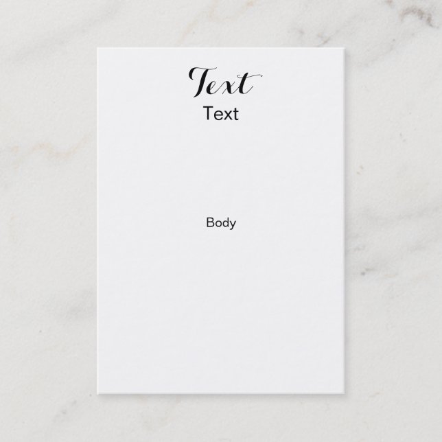 Beställnings- visitkortlodrät för knubbig 3,5 x visitkort (Framsida)