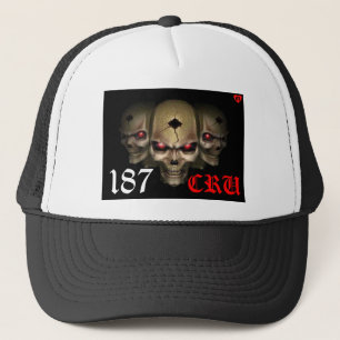 beställnings- vit för cru 187 & svart truckerkeps