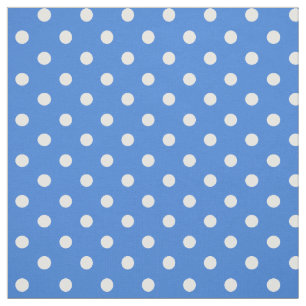 Beställnings- vitpolka dots på mönstrat tyg fö